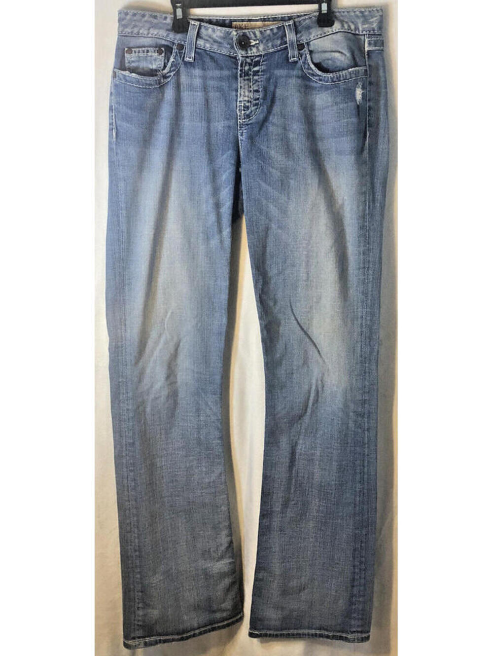 BKE Buckle Women's 29x33 1/2 Kate Boot Flare Blue Denim Stretch Jeans Distressed
